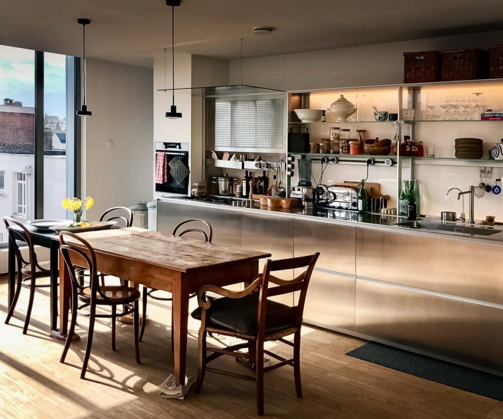 Cuisine en acier inoxydable et structures en aluminium